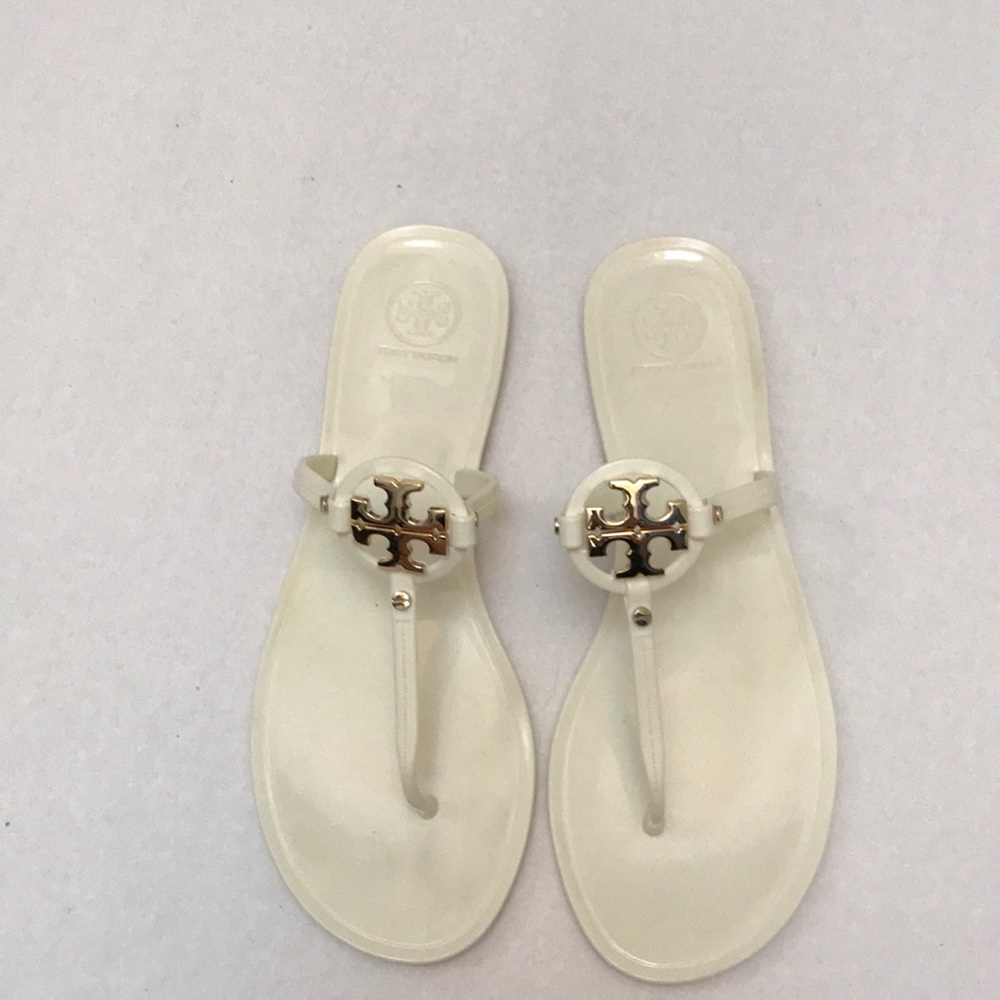 Tory Burch Miller flat Sandal size 9 in Ivory